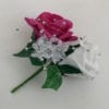 Artificial Double Buttonhole Wedding Corsage Crystal Hot Pink