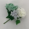 Artificial Double Buttonhole Wedding Corsage Crystal Mint