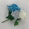 Artificial Double Buttonhole Wedding Corsage Crystal Tiffany Blue