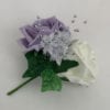 Artificial Double Buttonhole Wedding Corsage Crystal Lilac