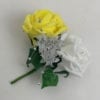 Artificial Double Buttonhole Wedding Corsage Crystal Yellow