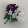 Artificial Double Buttonhole Wedding Corsage Crystal Purple