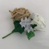 Artificial Double Buttonhole Wedding Corsage Crystal Coffee