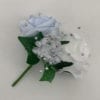 Artificial Double Buttonhole Wedding Corsage Crystal Baby Blue