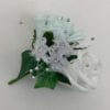 Artificial Double Buttonhole Wedding Corsage Crystal Peppermint