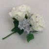 Artificial Double Buttonhole Wedding Corsage Crystal Ivory