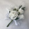 Artificial Ladies Buttonhole Wedding Corsage Glitter Hoops Diamante White