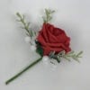 Artificial Single Wedding Corsage Gypsophila Red Rose
