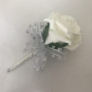 Artificial Single Wedding Corsage Heart Bow