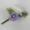 Artificial Single Wedding Corsage Ivory Carnation Lilac Rose
