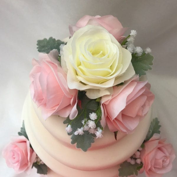 Artificial Wedding Cake Topper Silver Flower Sprays 3 Piece