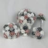Artificial Wedding Flowers Package Brooches Roses 3 Colours Pink and Grey Wedding Package