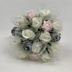 Artificial Wedding Flowers Package Glittered Hoops Roses 3 Colours