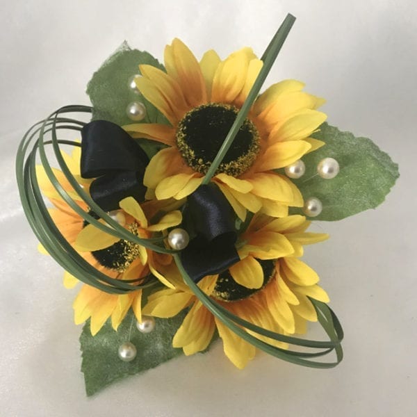 Artificial Wedding Flowers Pin on Corsage Sunflower
