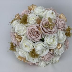brides posy gold butterfly