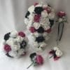 Artificial Wedding Bouquets Hot Pink Black