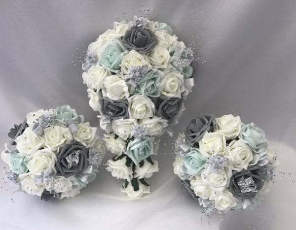 Artificial Wedding Bouquets Peppermint grey