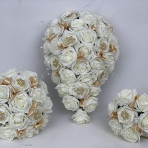 Artificial Wedding Flowers - Gold Snowflakes