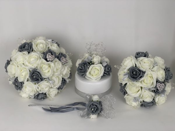 Artificial Wedding Flowers - Hearts Pearls