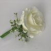 silk rose buttonhole with added gypsophila