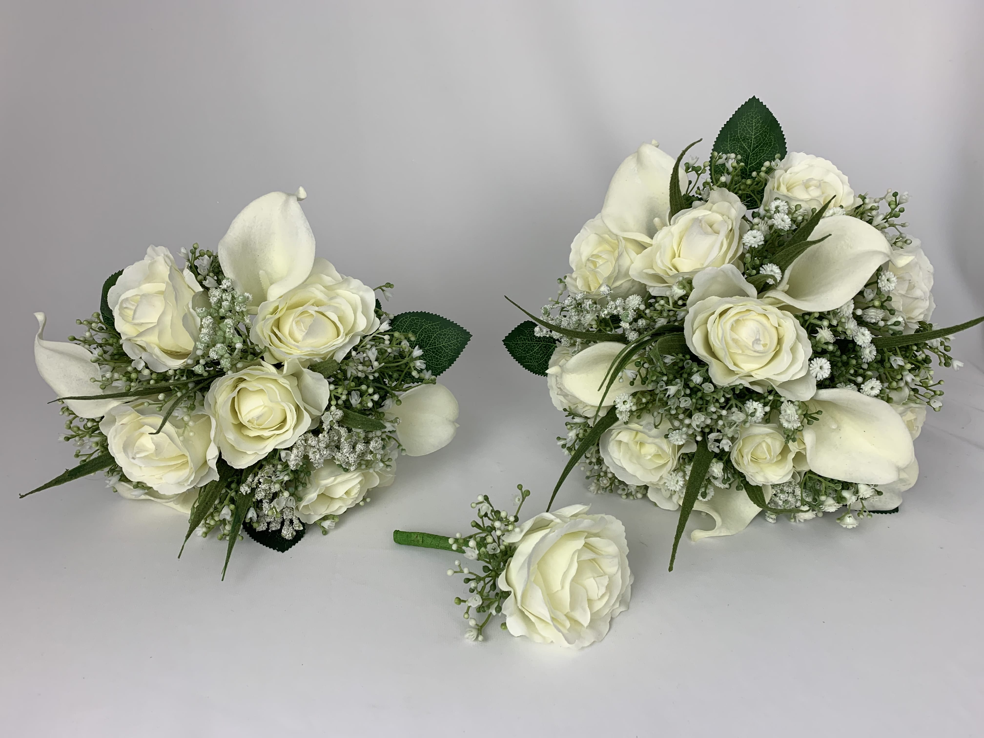 Wedding Single And Double Pin On Corsages Artificial Rose Various & Gypsophila 