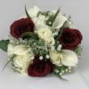 Artificial wedding bouquet with gypsophila burgundy