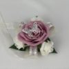 wrist corsage with butterfly dusky pink