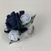 wrist corsage white navy & baby blue