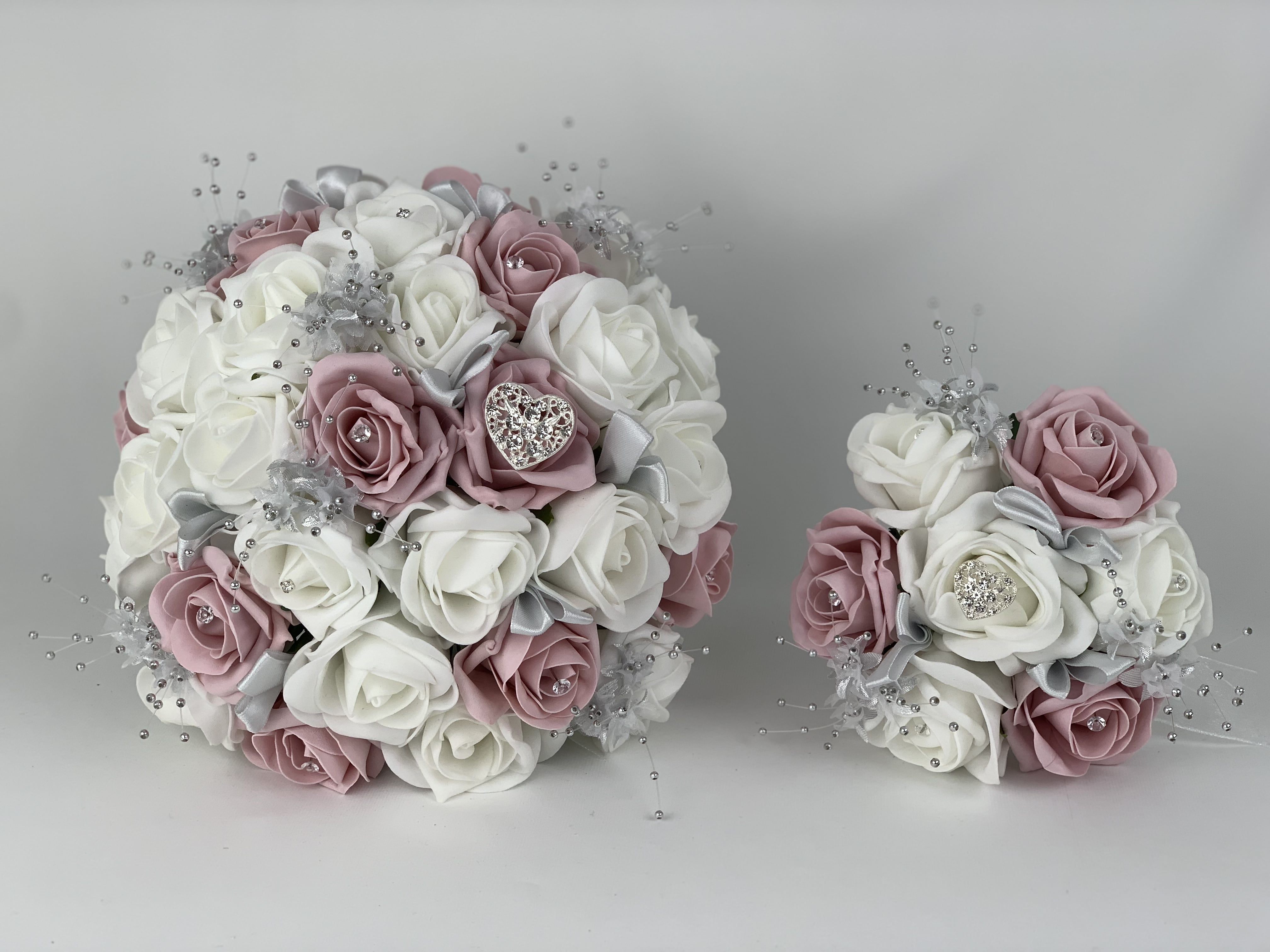 Rose flowers cake topper wedding flowers posy crystals with diamante bouquets 