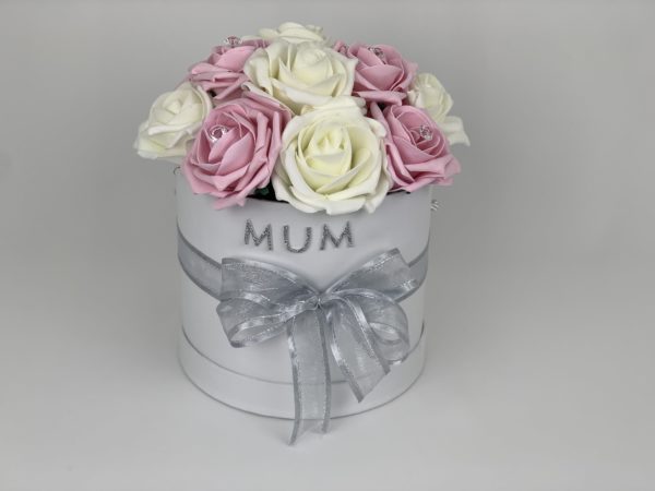 Artificial Flowers Gift Hat Box Medium Foam  Roses