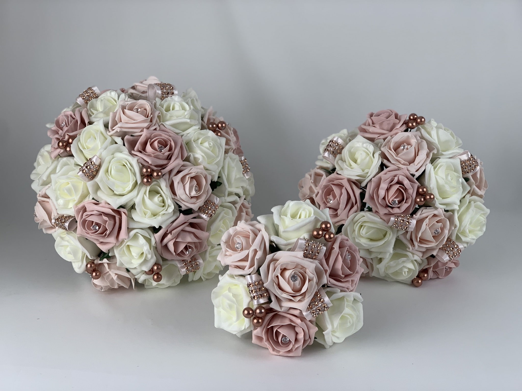 Artificial Wedding Flowers Package Diamantes Roses (3