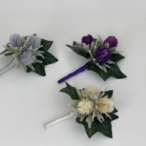 Artificial  Buttonhole Wedding Corsage Scottish Thistle