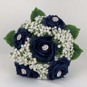 Artificial Bride Bouquet Posy Gypsophila Rose Buttons