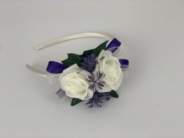 Artificial Flower Girl Bridesmaid Flowers Side Headband thistle