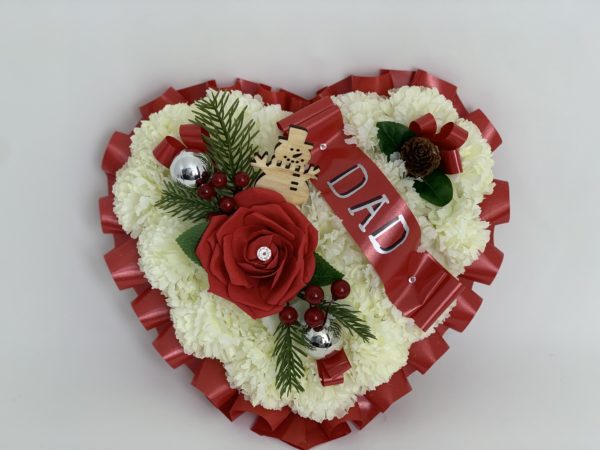 Large Artificial Christmas Heart Wreath