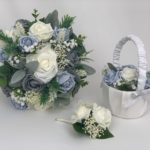 Greenery bouquets sets blue & grey