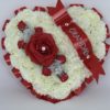 Large Royal Blue Artificial Silk Heart Wreath - Image 5