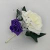 Artificial Double Buttonhole Groom Wedding Corsage Silver - Image 5
