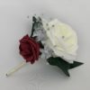 Artificial Double Buttonhole Groom Wedding Corsage Silver - Image 7