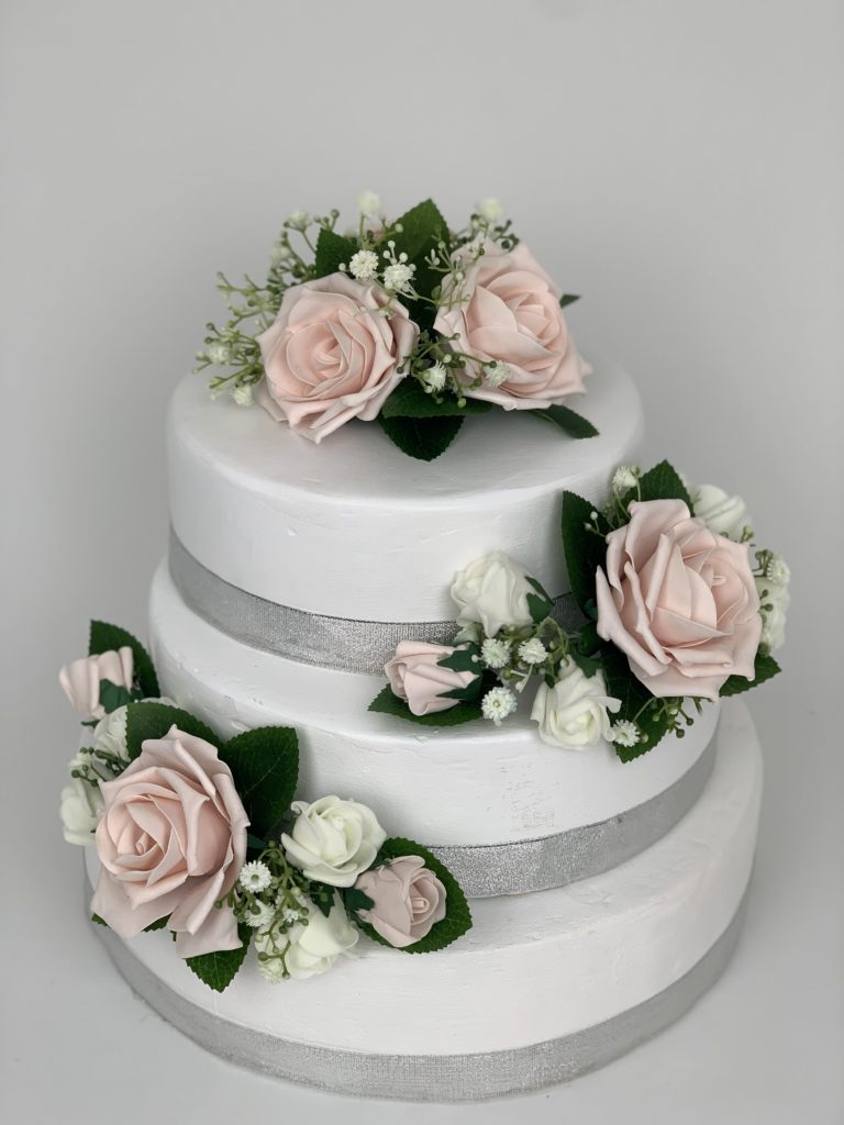 Artificial Wedding Cake Topper Flower 3 piece gypsophila