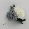 Artificial Double Buttonhole Groom Wedding Corsage Silver - Image 3