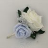 Artificial Double Buttonhole Groom Wedding Corsage Silver - Image 4