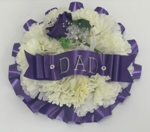Small Artificial Silk Funeral Flowers Round Posy / Funeral Memorials