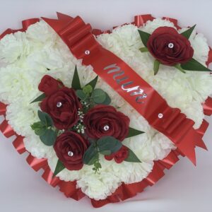 Artificial Silk Red Roses Heart Wreath Extra Large