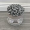 Artificial Flower Hat Box Silver Grey Diamante - Image 2