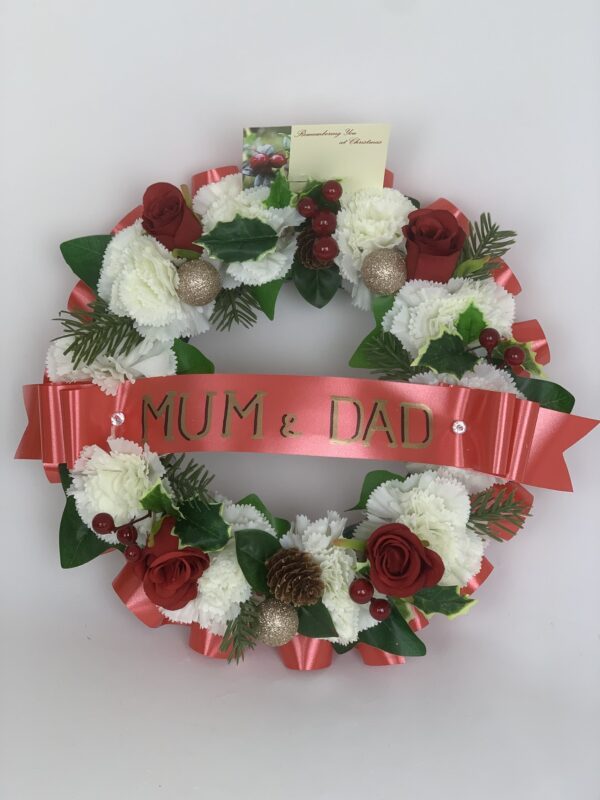 Artificial Christmas Carnation Funeral Wreath