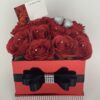 Artificial Flower Hat Box Red Diamante Square Valentines Day - Image 2