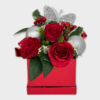 Artificial Flower Hat Box Red Christmas - Image 2