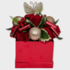 Artificial Flower Hat Box Red Christmas - Image 3