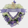 open heart wreath tribute teddy bear